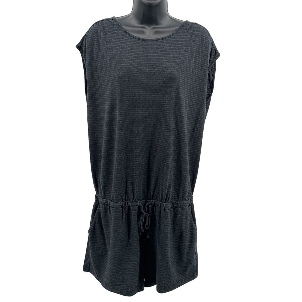 Prana Retrieve Romper WMNS L Gray Short Sleeve One Piece Blouson Elastic Waist